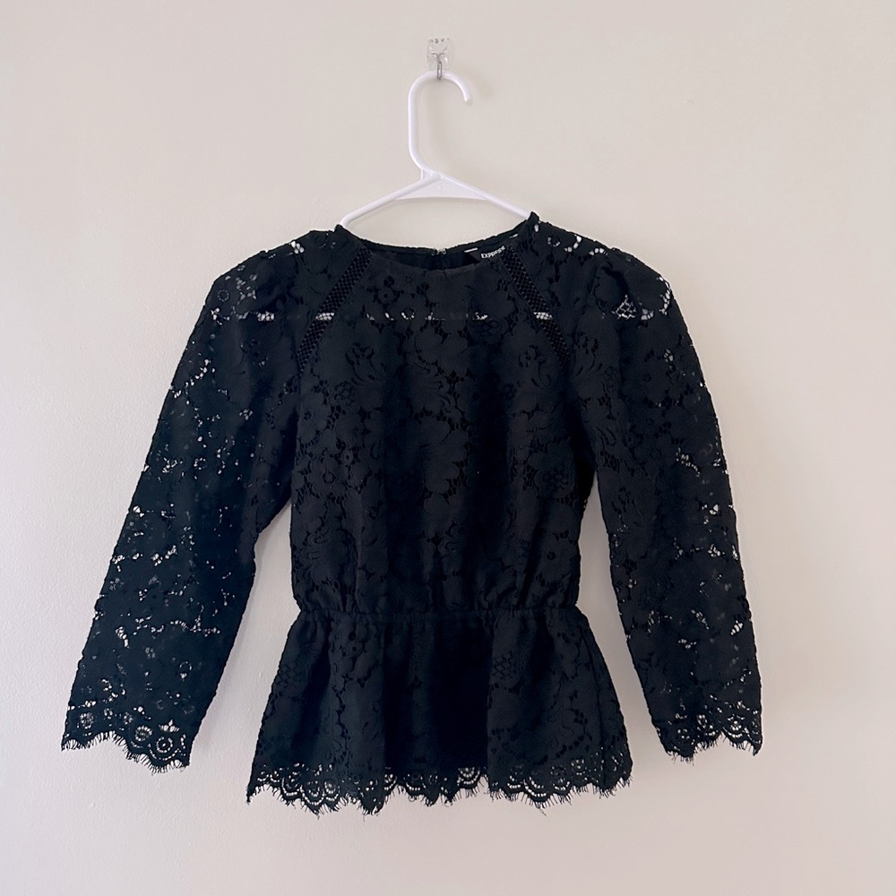 Express Long Sleeve Lace Blouse Size XXS